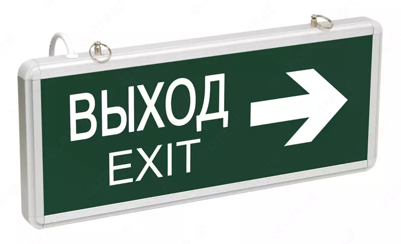 Светильник аварийный ССА1004 на светодиодах, 1,5ч., 3Вт, двустор., ВЫХОД-EXIT стрелка направления