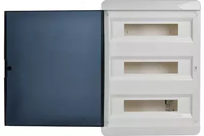 Корпус пластиковый ЩРВ-П-54 IP41 черная прозрачная дверь TEKFOR IEK