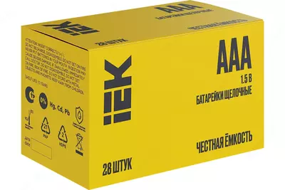 Батарейка щелочная Alkaline LR03/AAA (28шт/бокс) IEK