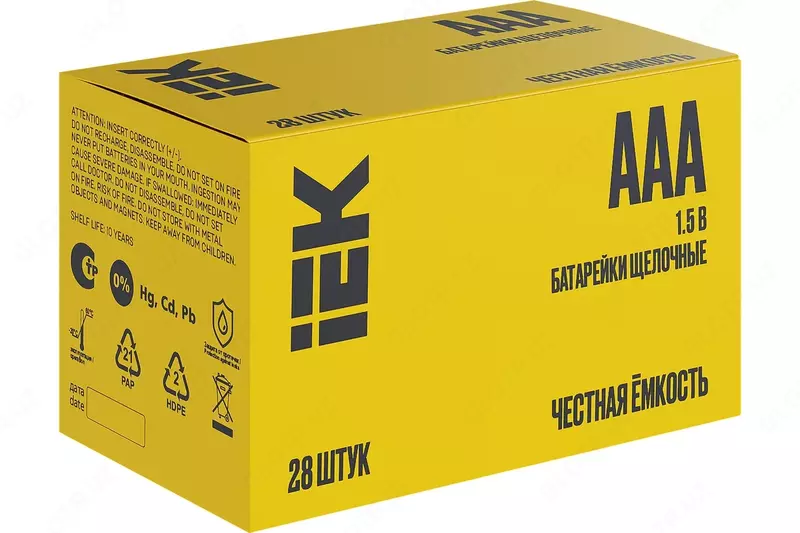 Батарейка щелочная Alkaline LR03/AAA (28шт/бокс) IEK
