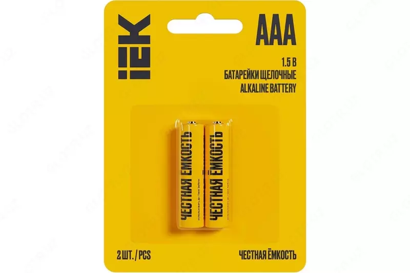 Батарейка щелочная Alkaline LR03/AAA (2шт/блистер) IEK