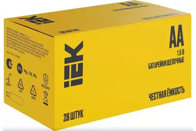 Батарейка щелочная Alkaline LR06/AA (28шт/бокс) IEK