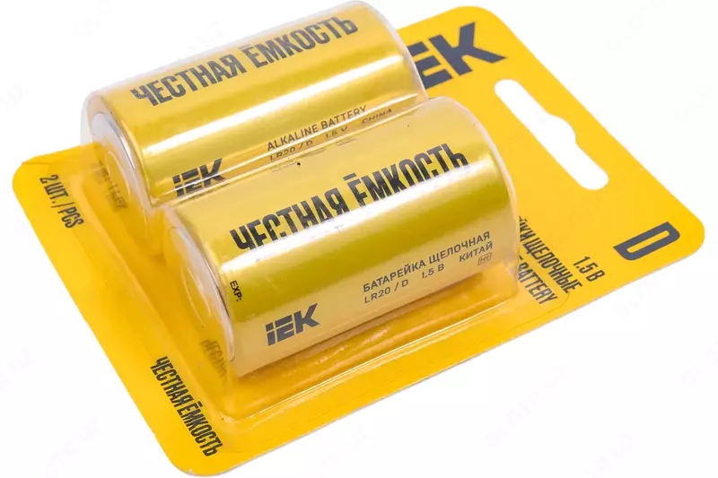 Батарейка щелочная Alkaline LR20/D (2шт/блистер) IEK