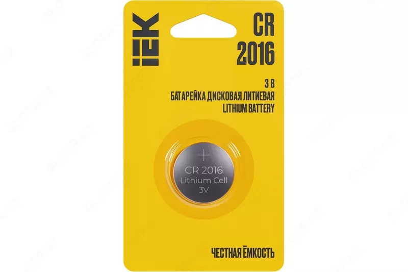 Батарейка дисковая литиевая CR2016 (1шт/блистер) IEK