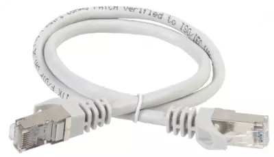 ITK Коммутационный шнур (патч-корд), кат.6A S/FTP, LSZH, 1м, серый