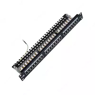 ITK Патч-панель 19" (1U) UTP,  24 порта RJ-45, кат.6 , с кабельным органайзером