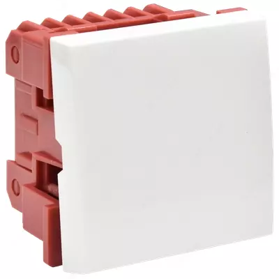 ВКО-21-00-П Выключатель одноклавишный (на 2 модуля) ПРАЙМЕР белый IEKK