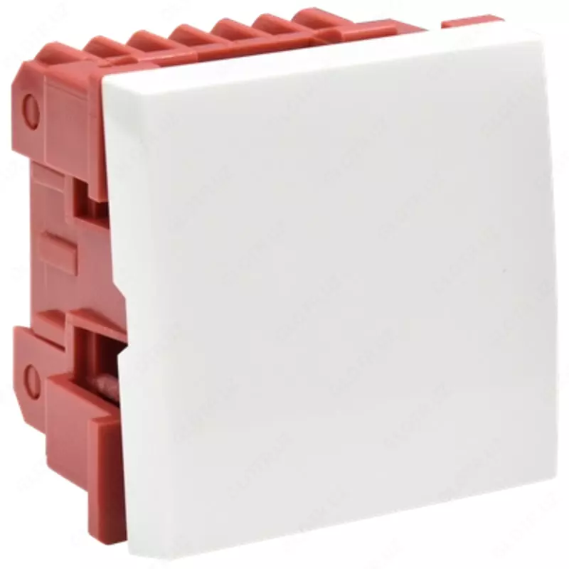 ВКО-21-00-П Выключатель одноклавишный (на 2 модуля) ПРАЙМЕР белый IEKK