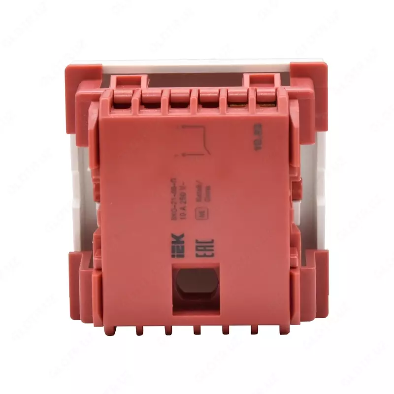 ВКО-21-00-П Выключатель одноклавишный (на 2 модуля) ПРАЙМЕР белый IEKK