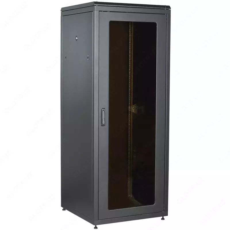 ITK LINEA N Шкаф сетевой 19" 38U 800х800мм стеклянная передняя дверь задняя метал. черный
