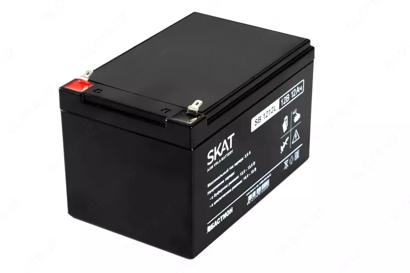  Аккумулятор свинцово-кислотный SKAT SB 1212L тип AGM 12V 12Ач Iзар.3 6А  ножевые клеммы (арт.2543) - 