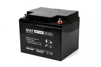  Аккумулятор свинцово-кислотный SKAT SB 1240 тип AGM 12V 40Ач Iзар.12А  клеммы под болт М6 (арт.2538) - 