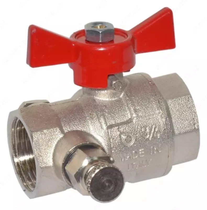 Трехходовой шаровой кран для воды Bonomi DN15  металл (Италия)