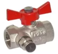  Трехходовой шаровой кран для воды Bonomi DN15  металл (Италия) - 