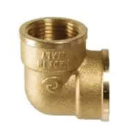 Резьбовой угловой отвод (90 град.) латунь  Ду 25 (1)  резьба в/р-в/р (Китай)