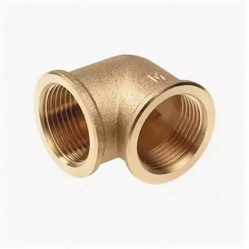 Резьбовой угловой отвод (90 град.) латунь  Ду 40 (11/2)  резьба в/р-в/р (Россия)