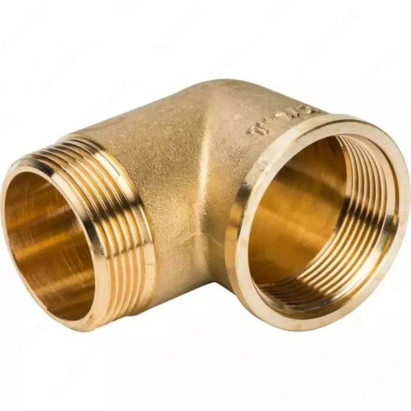 Резьбовой угловой отвод (90 град.) латунь  Ду15 (1/2)  резьба н/р-в/р (Китай)