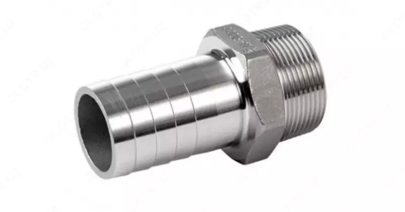  Соединительный штуцер (для шланга) Ф10x1/2М  латунь  н/р (Китай) - 