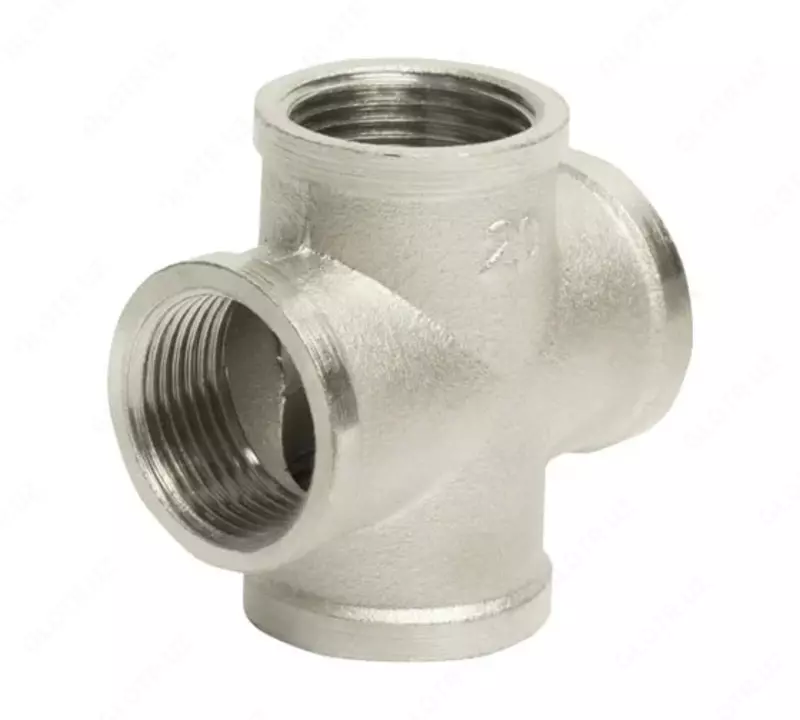  Соединительная резьбовая крестовина РосТурПласт 1/2 (Ø 15)  латунь  в/р (Россия) - 