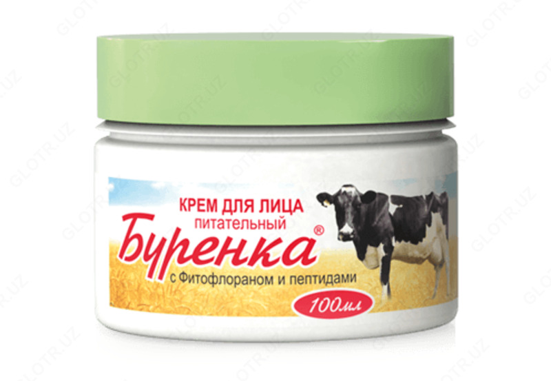 Лошадиная сила Буренка крем для лица питательный с фитофлораном и пептидами 100 мл