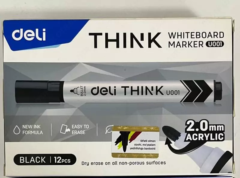 Doska markeri "Deli" U00101 (ko'k, yashil, qizil, qora)