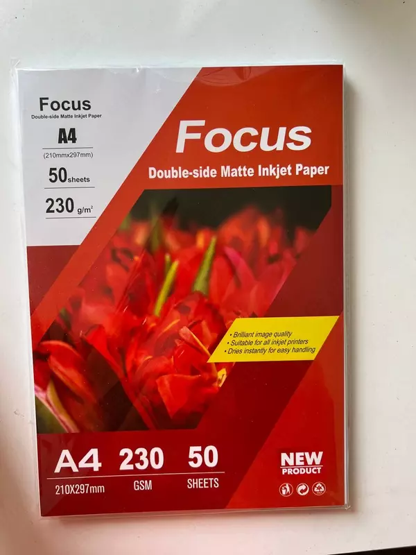 Фотобумага двухсторонняя матовая А4 230г, 50л