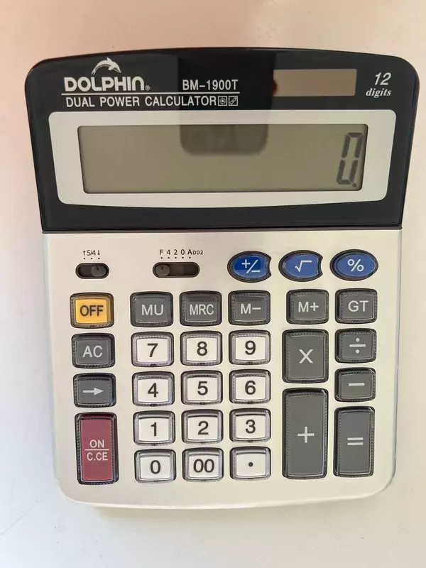 Калькулятор настольный ПОЛНОРАЗМЕРНЫЙ DOLPHIN BM-1900T.
