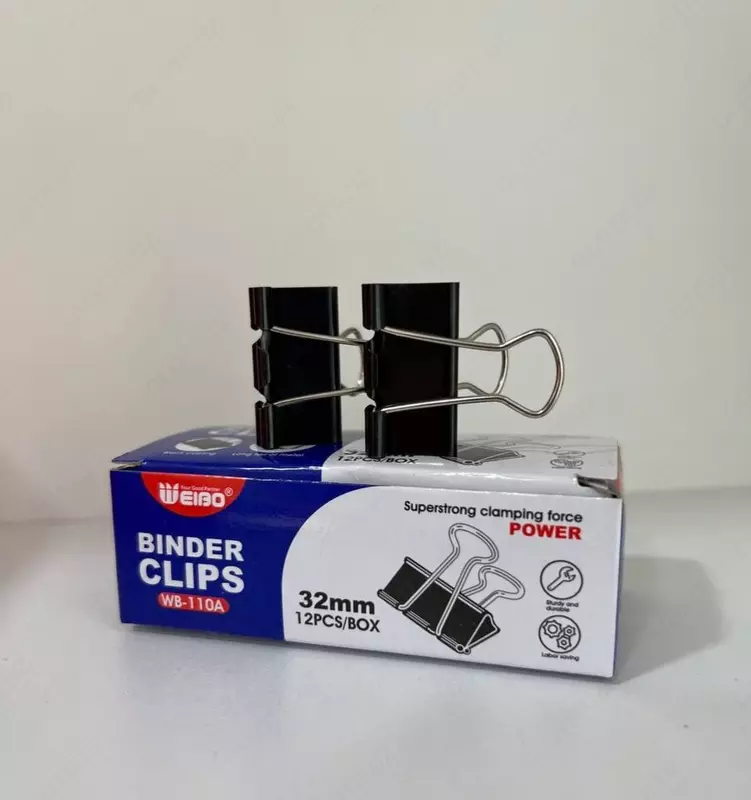 Зажим для бумаг WEIBO черный, 51мм 1шт