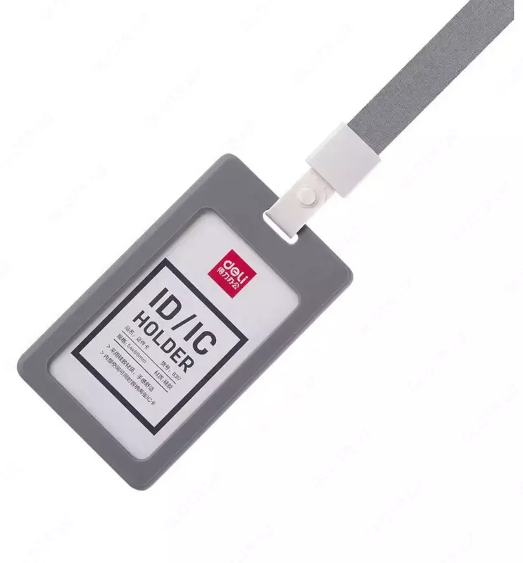 Бейджик вертикальный "Deli" с лентой 89 х 54 мм