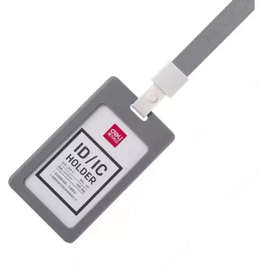 Бейджик вертикальный "Deli" с лентой 89 х 54 мм