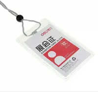 Бейджик вертикальный "Deli" на шнурке 70 х 105 мм