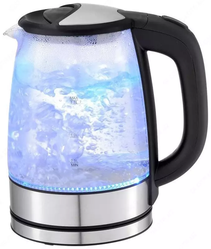 Электрический чайник, стеклянный, с подсветкой 2.2 л