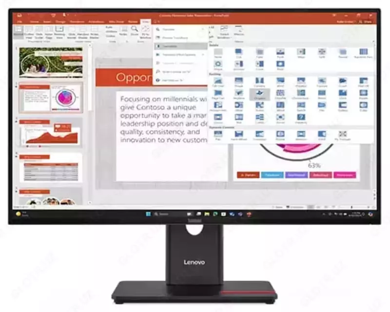 Монитор "Lenovo" ThinkVision T27-40, 27" FHD/1920x1080, 120Hz, 4ms, 1500:1 (Арт. - 64A5MAT6EU) Black
