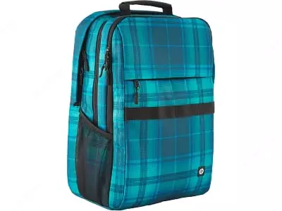 Рюкзак "HP" Campus XL Tartan plaid Backpack (Арт. - 7J594AA) Синяя/черная клетка