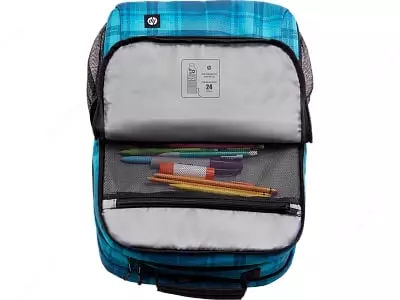 Рюкзак "HP" Campus XL Tartan plaid Backpack (Арт. - 7J594AA) Синяя/черная клетка