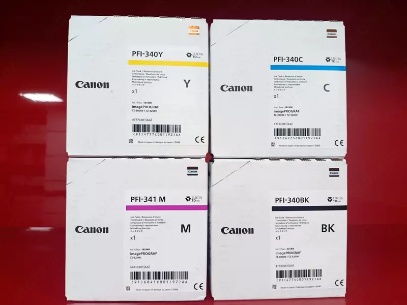 Комплект оригинальных картриджей Canon PFI-340 / PFI-341 (330мл / LUCIA TD) — Для Canon imagePROGRAF TZ-30000, TZ-32000