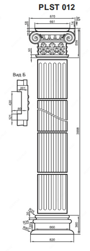 PLST-012 kengaytirilgan polistiroldan tayyorlangan pilaster