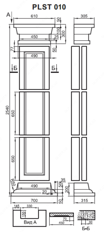 Пилястра для декорации PLST-010