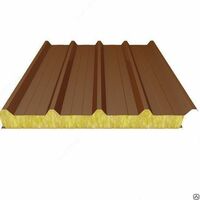 Трёхслойные кровельные "сэндвич" панели (960*100 мм) с утеплителем из минеральной ваты. - от {0} сум