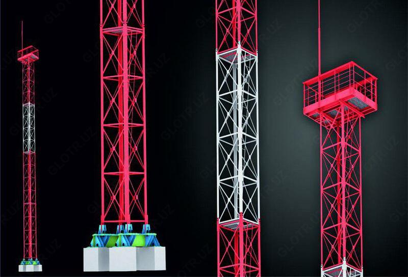 Расчет несущей способности металлоконструкций (антенна-мачтовых сооружений и башенных сооружений) любой сложности