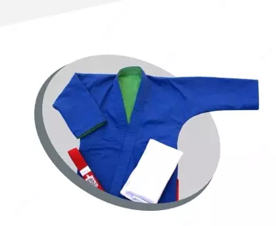 Кимоно для единоборств "Кураш" (синий/зеленый)