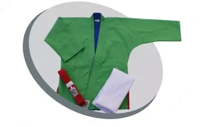 Кимоно для единоборств "Кураш" (зеленый/синий)