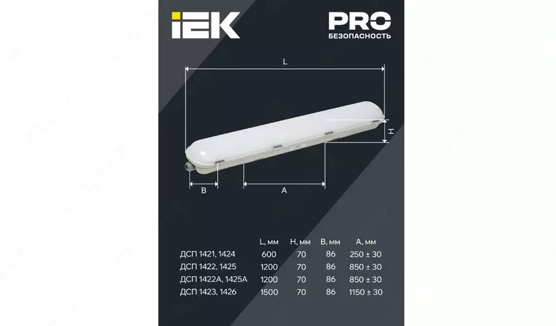 LIGHTING PRO Светильник ДСП 1422 40Вт 6500К IP65 1200мм IEK ALEKS ENERGO ЧП