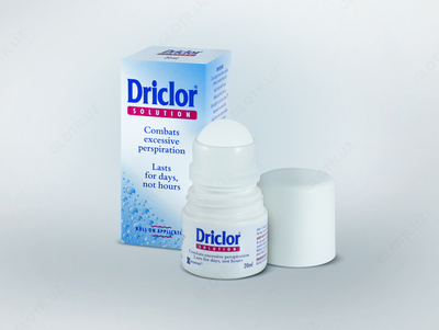 ДРИКЛОР (Driclor solution Stiefel Laboratories)- эффективное средство против повышенного потоотделения