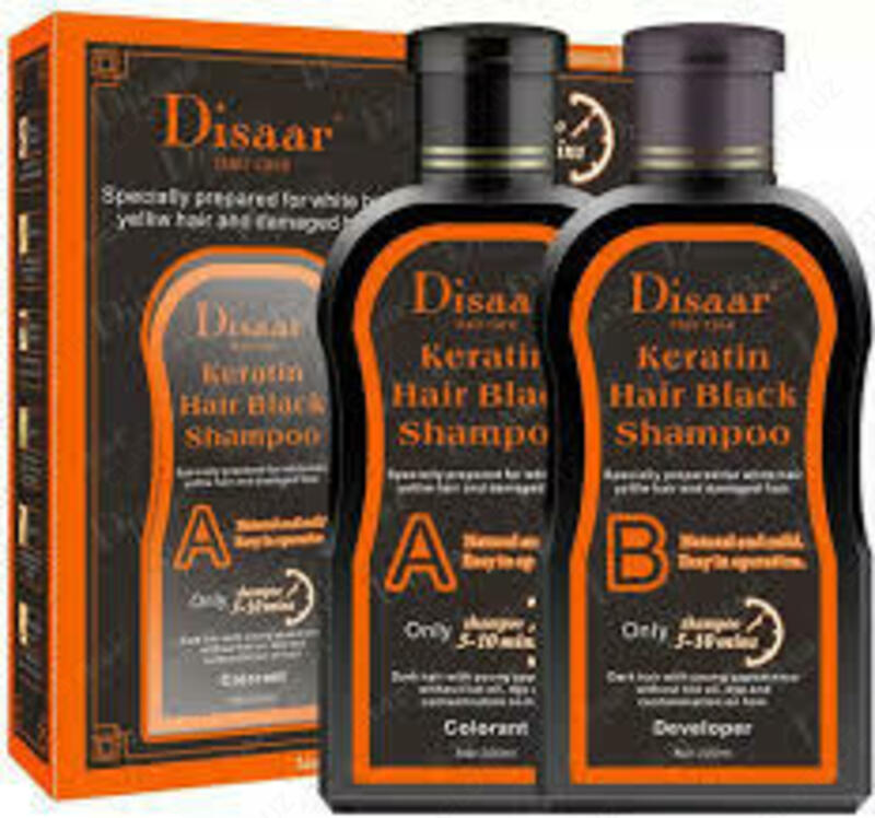 Disaar Оттеночный шампунь от седины с кератином Keratin Hair Black Shampoo 400 ml