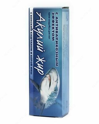 Крем для ног Акулий жир с конским каштаном и корой ивы, 75 мл