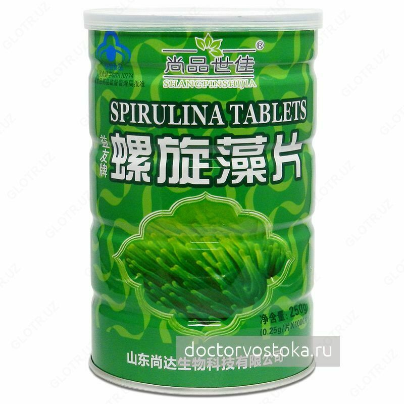 Спирулина в таблетках, 1000 и 2000 шт семейная упаковка.