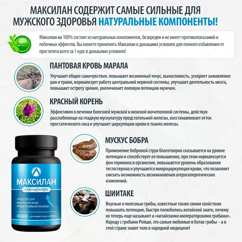 Prostatitga qarshi vosita, "MAXILAN" preparati