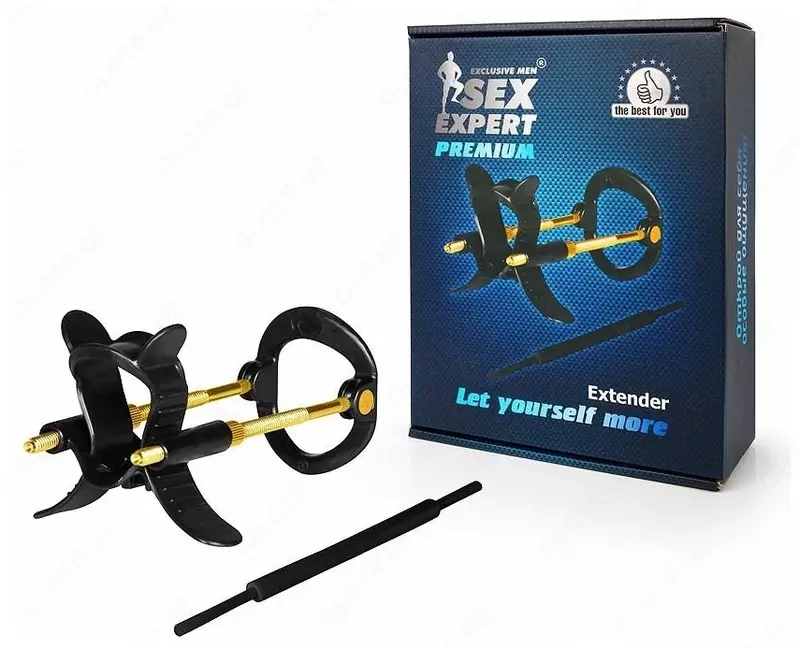 Черно,золотистый экстендер для пениса Sex Expert Premium