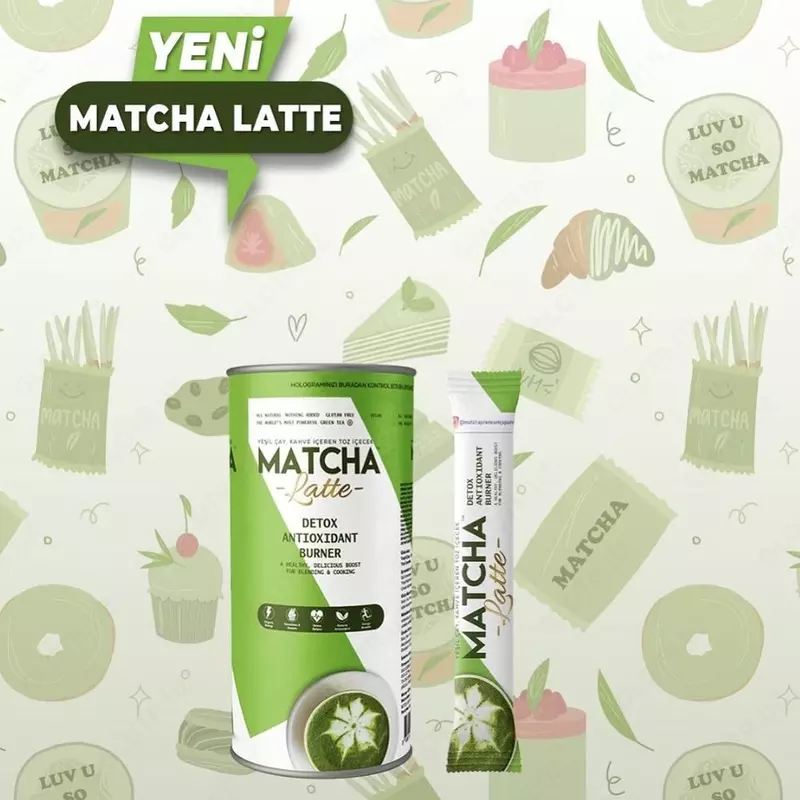 Matcha Latte, Чай со вкусом кофе и кокоса, 1 коробка 20x7г